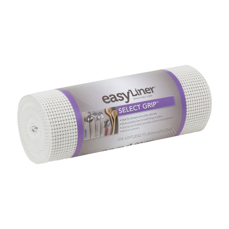 Duck Duck NonAdhesive Shelf Liner Select Grip EasyLiner 12inch x 20 Feet White
