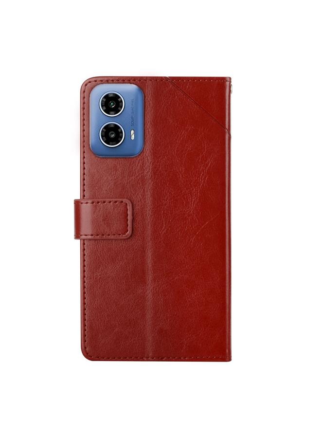 S-TOP Case For Motorola Moto G34 5G HT01 Y-shaped Pattern Flip Leather Phone Case - Image 3