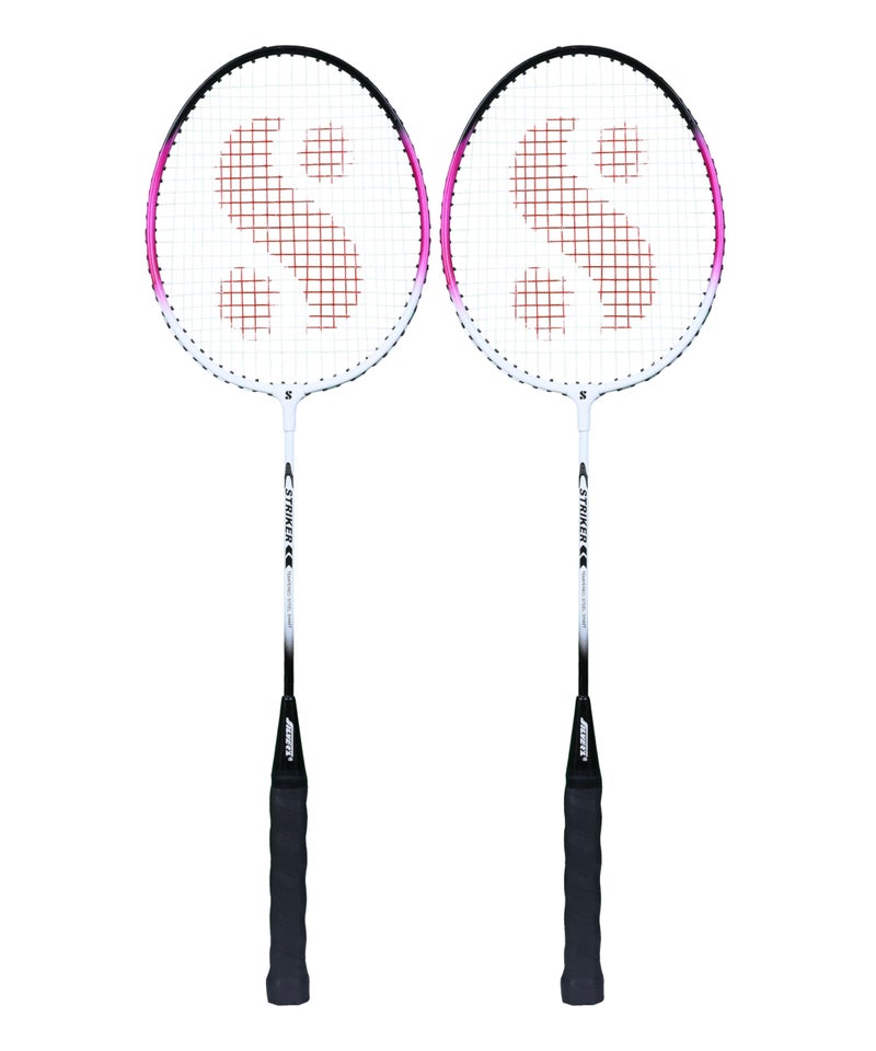 Silvers Silver's Aluminium Stricker Badminton Kit (2 Racquets with Full Cover)(Pink/Black) - Image 2