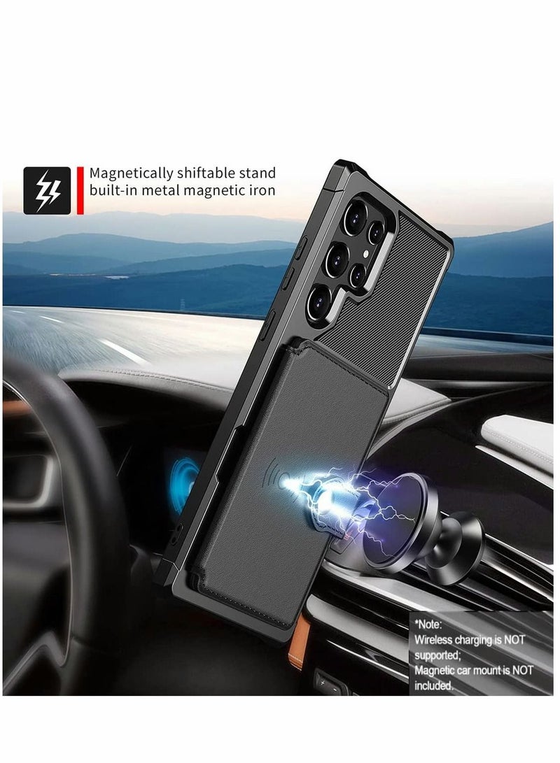 سيوسي حافظة سامسونج S22 ألترا محفظة سامسونج S22 محفظة لينة مقاومة للصدمات من مادة TPU الصلبة ذات الطبقات المزدوجة لحماية جهاز جالاكسي 6.8 بوصة - Image 4