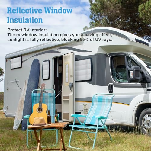 UCINNOVATE RV Window Sunshades Reflectix RV Window Skylight Shade Foil Insulation, 39x112 Inch Window Insulation for Summer Heat, UV Reflective RV Door Window Sunshield Cover for RV,Motorhome,Camper - Image 2