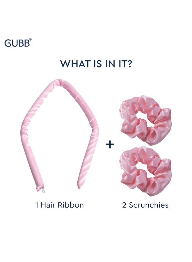 غوب مكواة تجعيد الشعر بدون حرارة - مصنوعة من الساتان الخالص للحصول على تجعيدات مثالية بدون حرارة - تجعيدات كثيفة وطويلة الأمد | شريط شعر واحد وربطتان مطاطيتان للشعر - Image 3