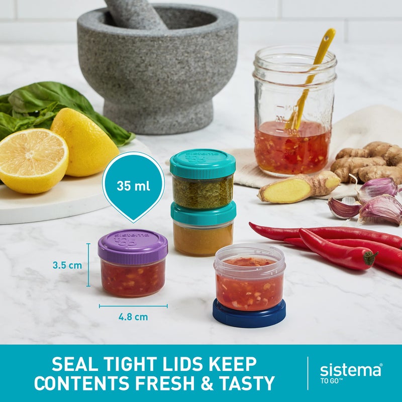 Sistema 4-Piece Salad Dressing and Condiment Containers with Lids for Lunch - Image 4