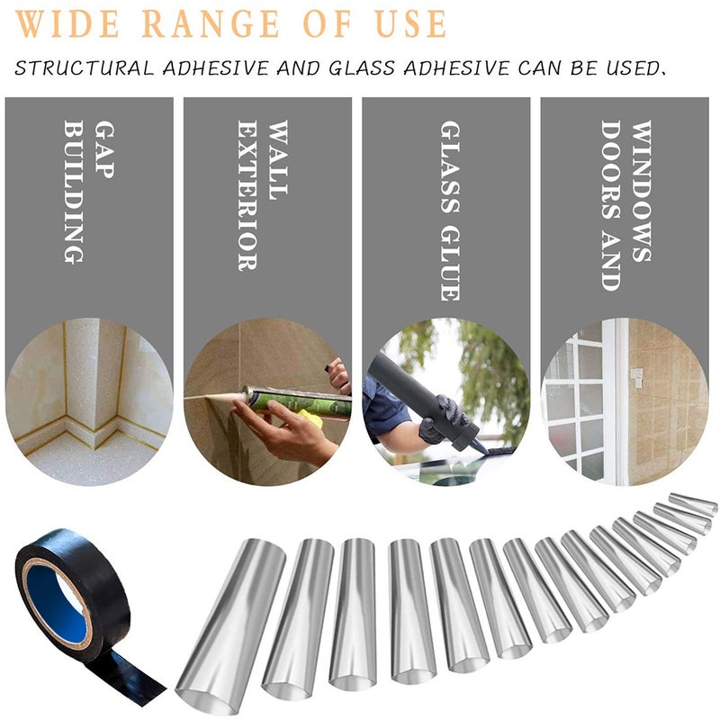 35 PCS Caulking Nozzle Applicator Finishing Tool with Nozzles and Tape Caulk Remover Tool Kit 3 in 1 Metal Scraper with 6 Silicone Pads Grout Angle Scrapers for Kitchen Bathroom Door Window Sink Tile - Image 5