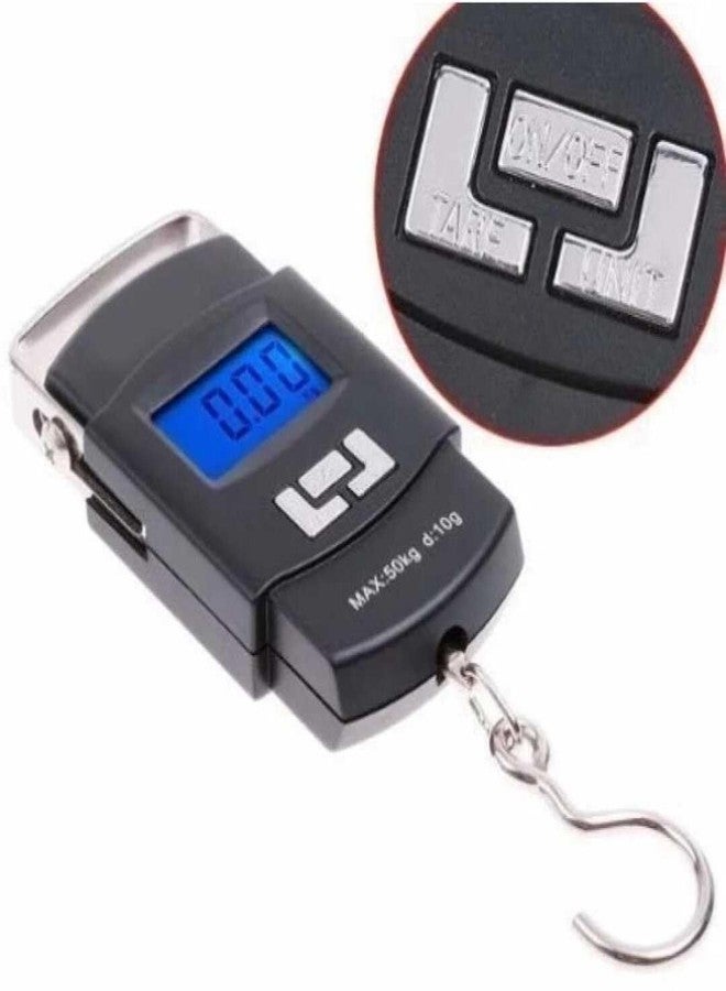Weight Machine for Luggage, Wait Machine, Luggage Wighing Scale, Digital Weighing Scale, Bag Weighing Scale for Luggage, Electronic Portable Fishing Hook Type Digital LED Screen, 50 kg (Black) Vcx-678 - Image 1