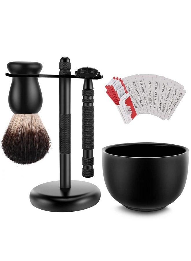 SANWA - Shaving Kit For Men Includes Safety Razor And Ten Razor Blades Shaving Stand Shaving Brush And Stainless Steel Shave Soap Bowl Begin Quality Shave At Home Gifts Set For Men Him Boyfriend - Image 1