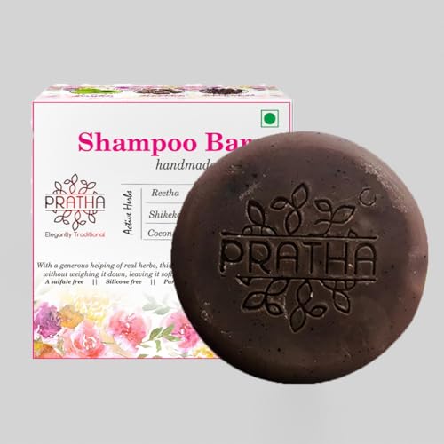 Pratha Natural Shampoo Bar - Shikakai, Amla & Hibiscus | Sulphate - Free | Hair Fall Control & Nourishing | 100gm - Image 1