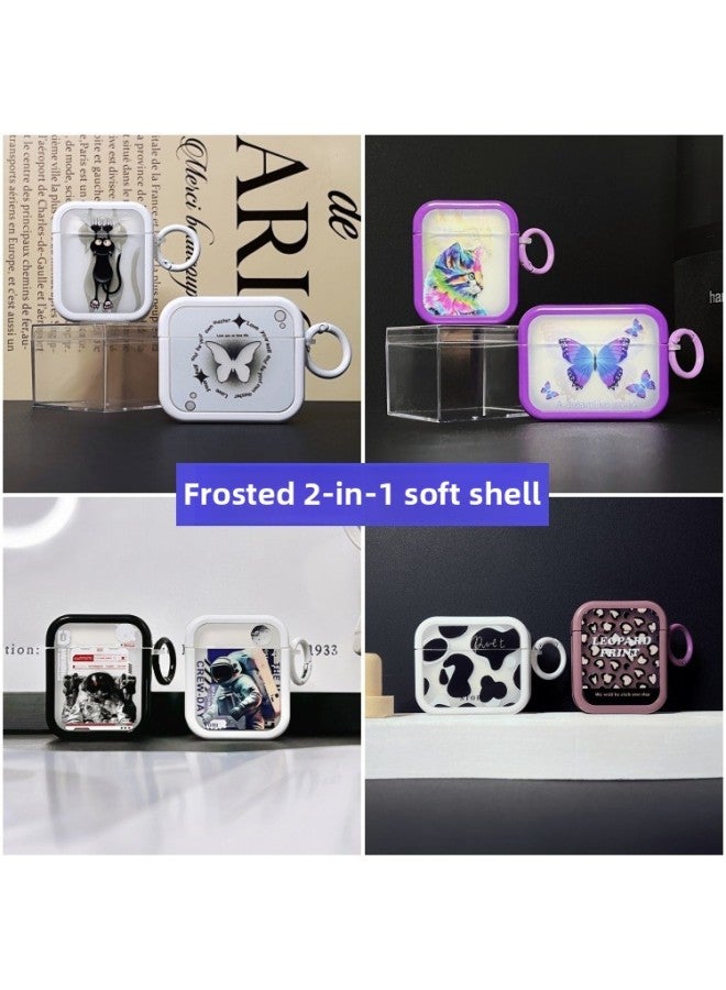 Loquat Applicable To AirPods Pro2 Earphone Cover Two-in-one Cartoon Soft Case For Apple1/2/3 Generation Wireless Bluetooth Cross-border-Color:Two-in-one Soft Shell-gradient Coconut Tree-Model:AirPods Third - Image 2