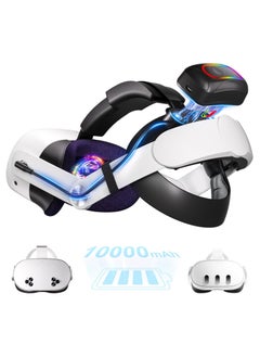 10000mAh Battery Head Strap for Meta Quest 3s/3, with Cool RGB and Magnetic Battery Design, 18W Fast Charging, Extend VR 4H Playtime,  Comfort & Adjustable Strap Accessories for Oculus Quest 3/3s