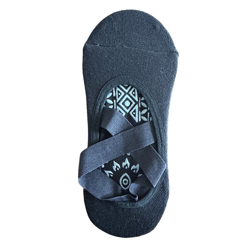 Non Slip Yoga Socks with Cross Straps, Breathable Cotton Grip Socks for Women, Summer Casual - Image 1