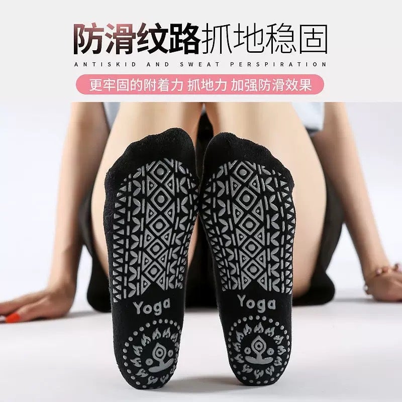 Non Slip Yoga Socks with Cross Straps, Breathable Cotton Grip Socks for Women, Summer Casual - Image 4
