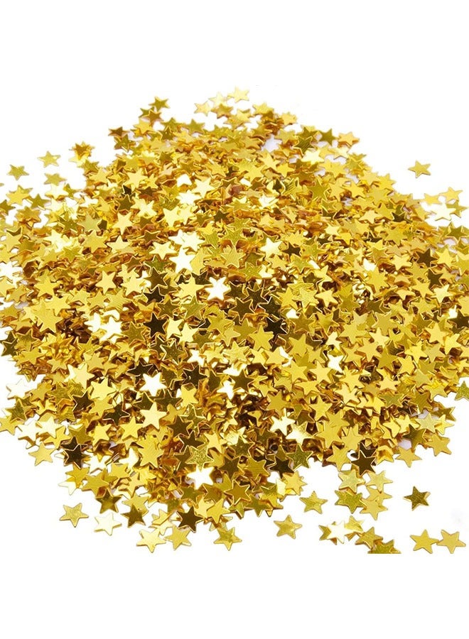 Confetti Glitter, 4000pcs 30g Plastic Stars Confetti Sparkly Sequins for Nail Art Decorations and  Party Supplies, Gold - Image 1