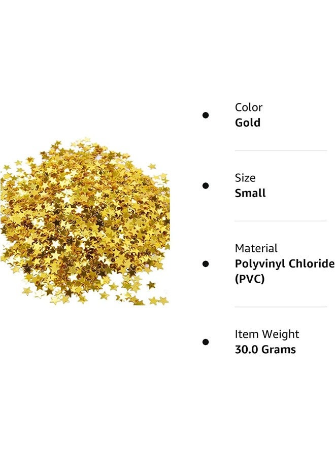 Confetti Glitter, 4000pcs 30g Plastic Stars Confetti Sparkly Sequins for Nail Art Decorations and  Party Supplies, Gold - Image 2