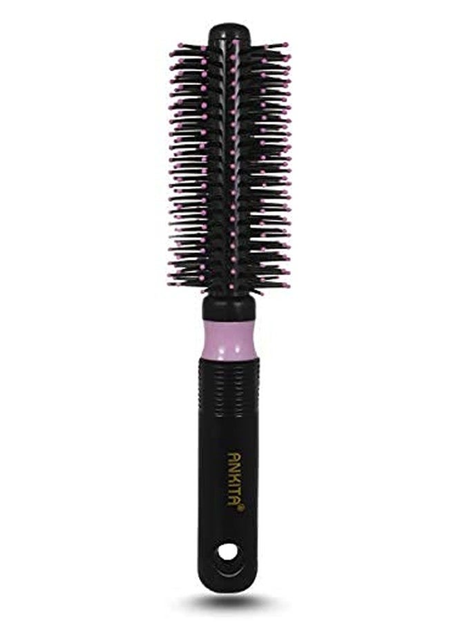 Ankita Round Hair Brush with Nylon Bristle|Hair Brush with Strong and Flexible soft Bristles|For Grooming, Straightening, Smoothing, Detangling Hair, Ideal for Men & Women|Colors May Vary (212) - Image 1