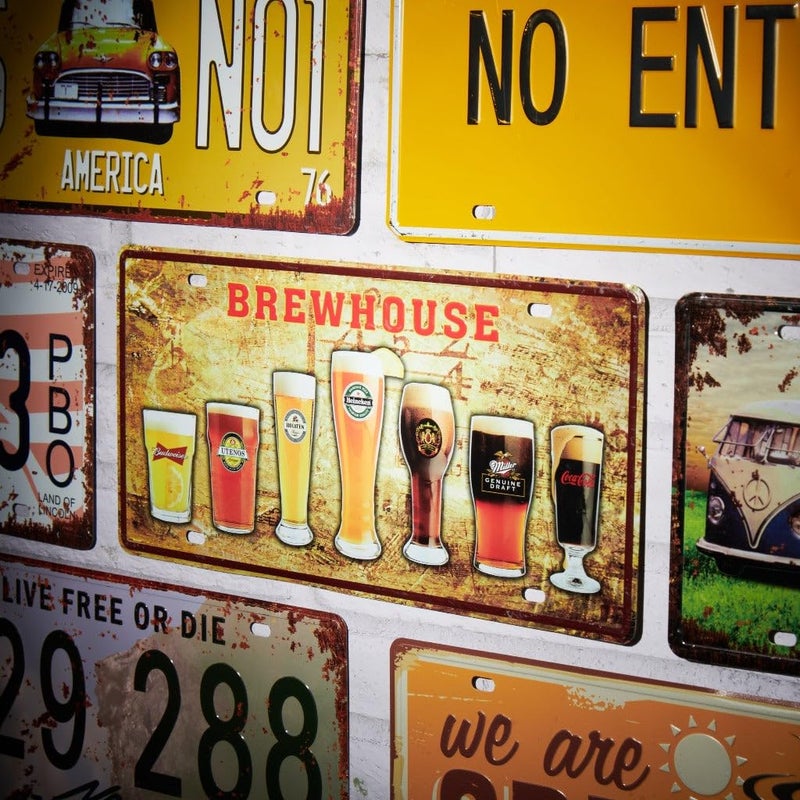 Eazywagon Brewhouse Brands Multipurpose Metal Signs - License Wall Plate, Decorative Car Tag - Ideal for Cafe, Restaurant, Shop, Home, Hotel, Club, Office, Living Area - Image 2
