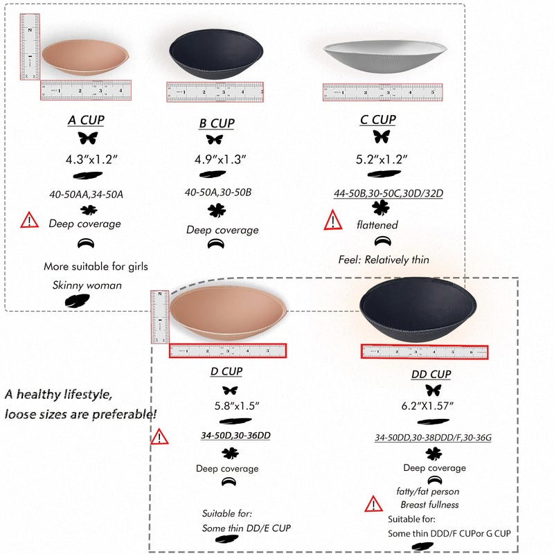 WMugthome 3 Pairs Round Seam Women's Removable Sports Yoga Bra pad, Bikini Top Bra Pads Insert (Beige,D Cup) - Image 2