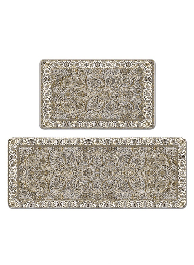 Generic 2 PCS Kitchen Floor Mats Rugs Set, Cushion Floor Carpet, Waterproof, Oil Resistant and Anti-Fatigue PU Standing Mat for Kitchen, Floor, Office, Sink, Laundry 45*75CM+45*120CM  - Image 1