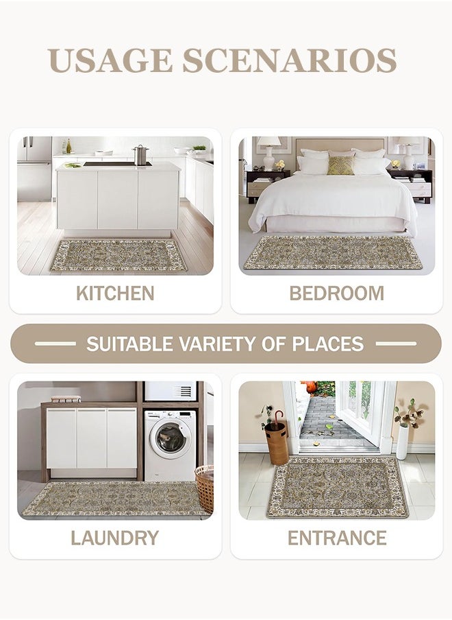 Generic 2 PCS Kitchen Floor Mats Rugs Set, Cushion Floor Carpet, Waterproof, Oil Resistant and Anti-Fatigue PU Standing Mat for Kitchen, Floor, Office, Sink, Laundry 45*75CM+45*120CM  - Image 4