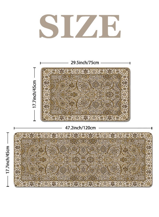 Generic 2 PCS Kitchen Floor Mats Rugs Set, Cushion Floor Carpet, Waterproof, Oil Resistant and Anti-Fatigue PU Standing Mat for Kitchen, Floor, Office, Sink, Laundry 45*75CM+45*120CM  - Image 5