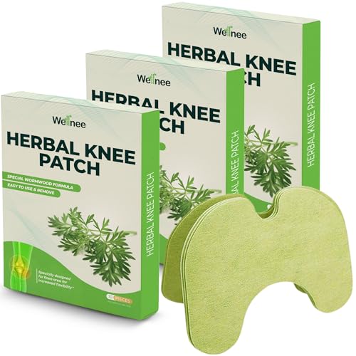 Wellnee Original Herbal Knee Patch - Wellknee Plaster for Knee Support & Muscle Pain - Maximum Strength for a Temporary Relief - Adhesive Heat Patches Made with Natural Herbs for Wellness (30 Pads) - Image 1