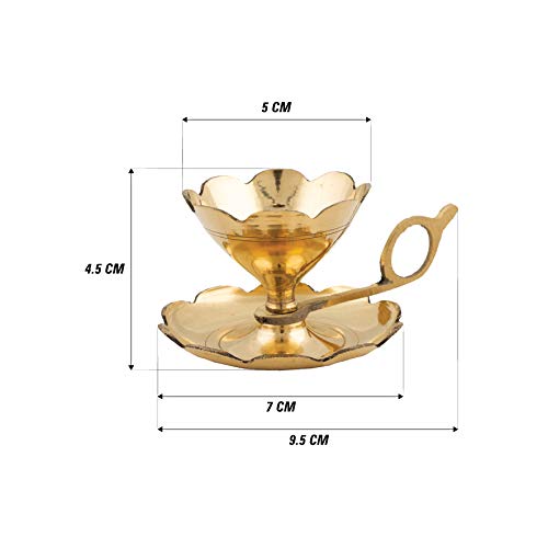 Shubhkart Aarti & Diya Lamp/ Oil Lamp with a Supportive Handle for Puja & Other Religious Rituals | Home Décor, Office & Temples | Festive Gifts - Image 3