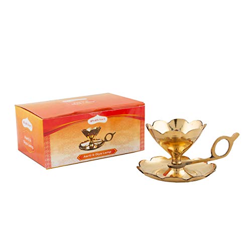 Shubhkart Aarti & Diya Lamp/ Oil Lamp with a Supportive Handle for Puja & Other Religious Rituals | Home Décor, Office & Temples | Festive Gifts - Image 2
