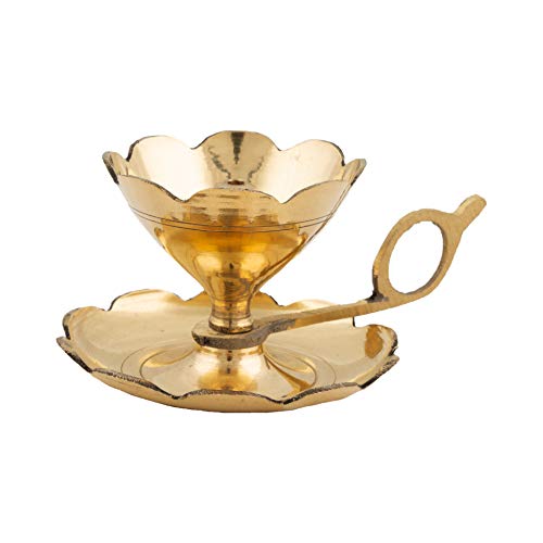 Shubhkart Aarti & Diya Lamp/ Oil Lamp with a Supportive Handle for Puja & Other Religious Rituals | Home Décor, Office & Temples | Festive Gifts - Image 4