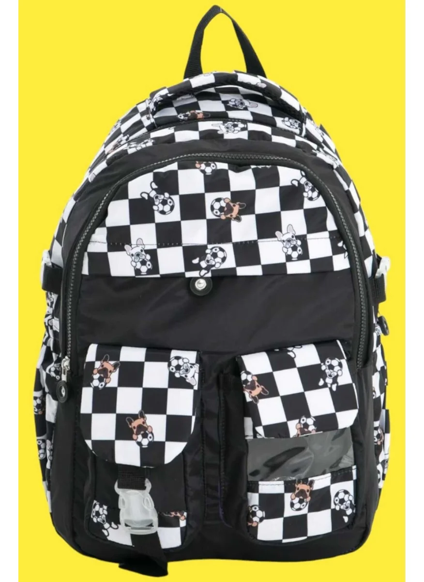 Tezzgelsin Unisex Waterproof Checkered Colorful School Bag Backpack