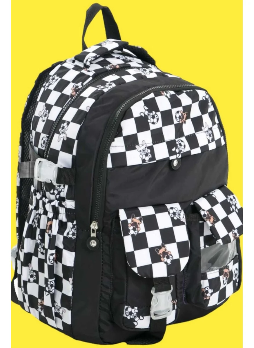 Tezzgelsin Unisex Waterproof Checkered Colorful School Bag Backpack