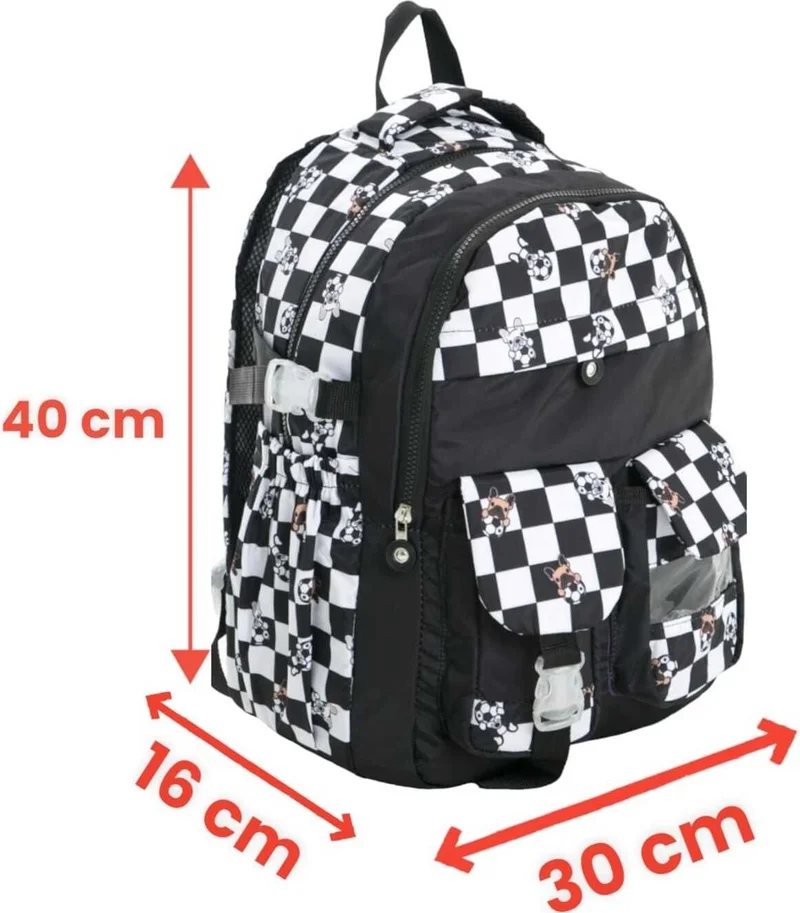 تيزجيلسين Unisex Waterproof Checkered Colorful School Bag Backpack