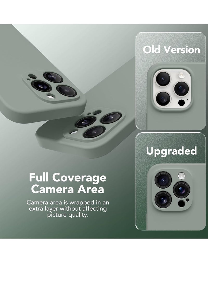 Raxoom Strong Magnetic for iPhone 15 Pro Max Case Silicone, Compatible with MagSafe, [Camera Protection][2X Screen Protectors]Slim Protective Case, Soft Anti-Scratch Microfiber Lining, Calke Green - Image 3