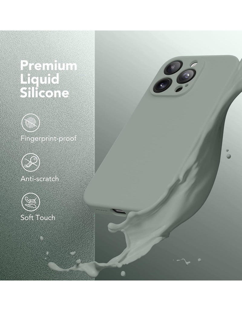 Raxoom Strong Magnetic for iPhone 15 Pro Max Case Silicone, Compatible with MagSafe, [Camera Protection][2X Screen Protectors]Slim Protective Case, Soft Anti-Scratch Microfiber Lining, Calke Green - Image 2