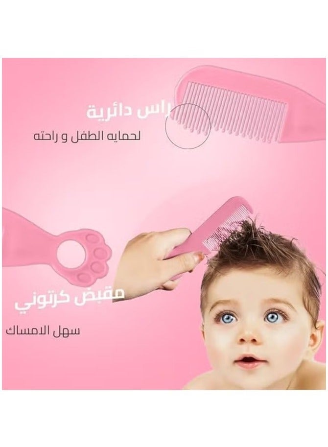 بيبي كير مجموعة العناية باظافر الطفل - مجموعة تنظيف للتنظيف اليومي الشخصي للرضع مانيكير لحديثي الولادة بصحة ومقص اظافر وفرشاة شعر 6 قطع - Image 3