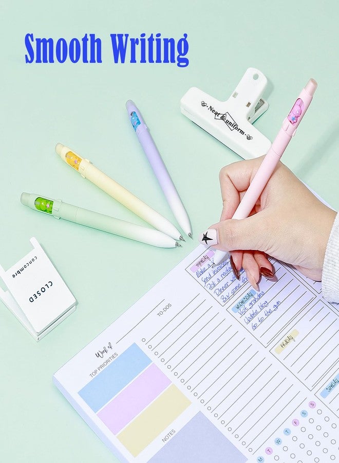 BAYTORY 4Pcs Cute Erasable Gel Pens, Rotatable Blue Ink Pen with 10 Refills, 0.5mm Fine Point with Erasers, Quick Dry Erasable Pens for Completing Sudoku and Crossword Puzzles (Blue Ink) - Image 5