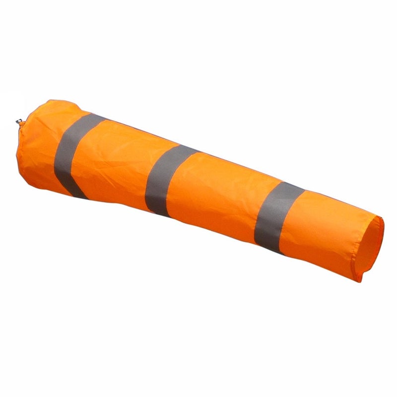 CrocSee Airport Windsock Outdoor Hanging Heavy Duty Orange RipStop Wind Sock Windsocks with Reflective Belts Length30
