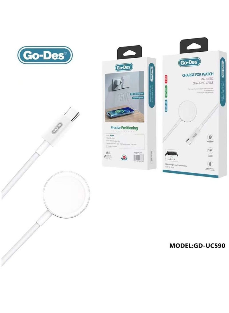 GO-DES Go Des GD-UC590 Apple Watch Series Smart Watch Wireless Type-C Charging Cable - Image 1