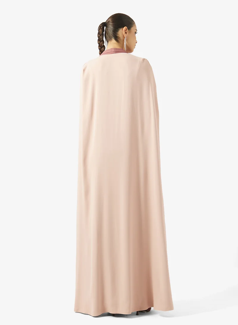 اكاديا فاشن TWO TONE ABAYA CREPE DRESS
