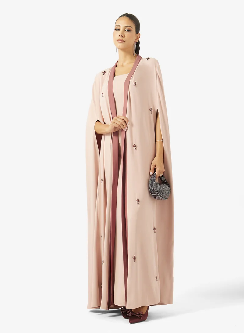 Akadia Fashion  TWO TONE ABAYA CREPE DRESS for Women | Best Price UAE