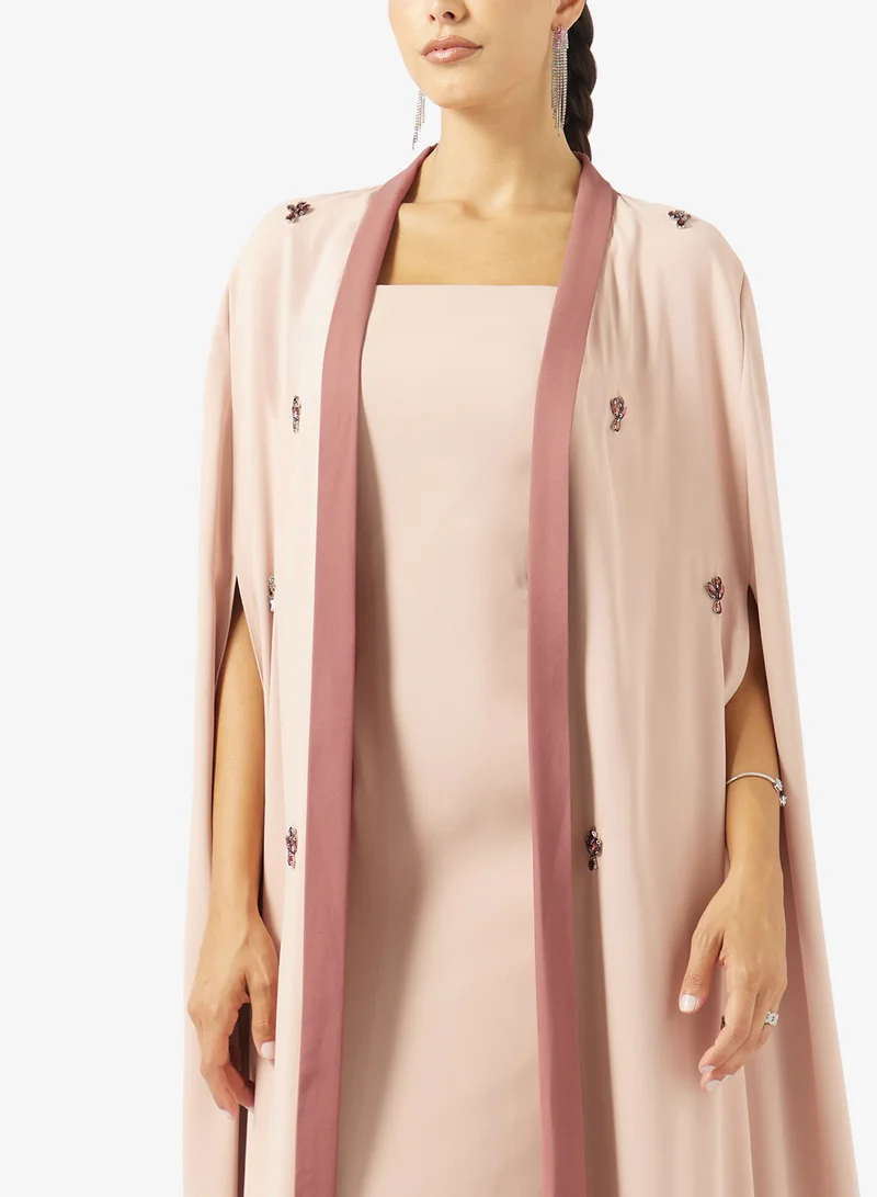Akadia Fashion  TWO TONE ABAYA CREPE DRESS for Women | Best Price UAE