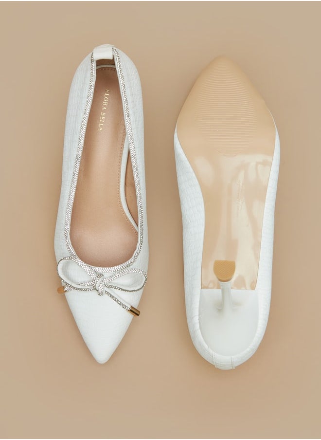 Flora Bella By Shoexpress - Women's Embellished Slip-On Pumps with Stiletto Heels - Image 1