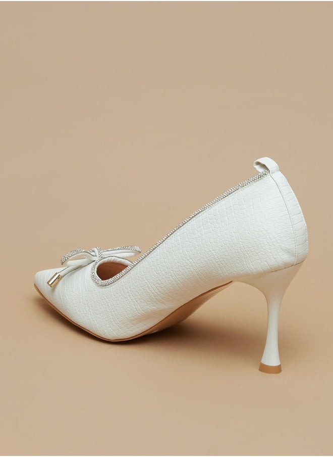 Flora Bella By Shoexpress - Women's Embellished Slip-On Pumps with Stiletto Heels - Image 1