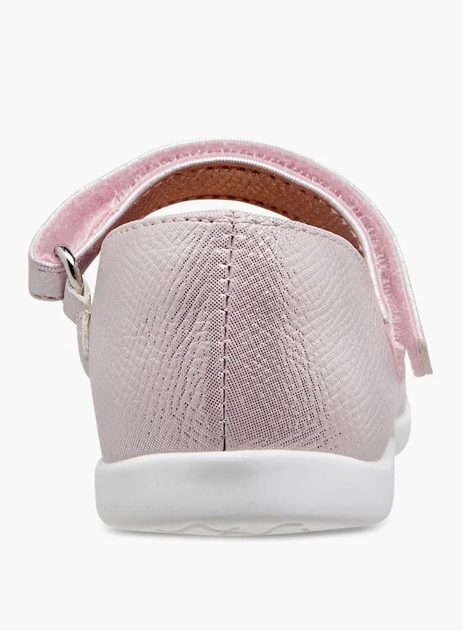 Barefeet Girls Bow Embellished Mary Jane Shoes with Hook and Loop Closure