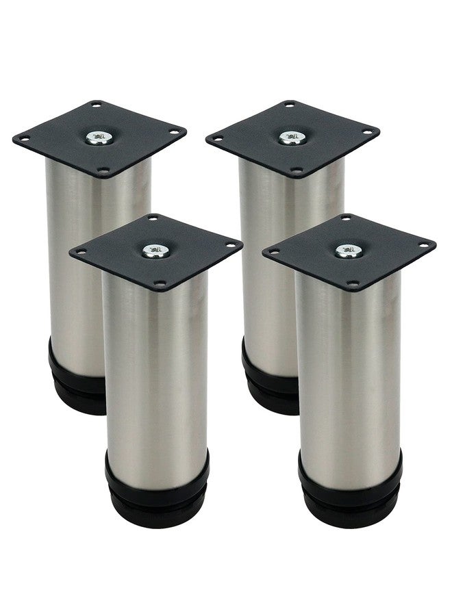 Sydien 4Pcs Stainless Steel Cylindrical Adjustable Furniture Legs Suitable for Sofa TV Cabinet (10cm) - Image 1