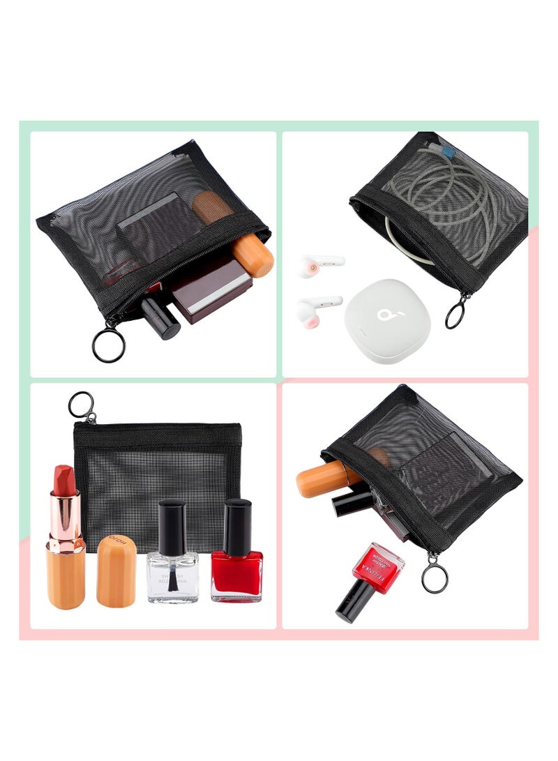 3 عبوات حقيبة مستحضرات تجميل شبكية، حقائب تنظيم من النايلون، حقائب تنظيم الحقائب، حقائب شبكية، حقائب تنظيم السفر بسحاب - Image 5