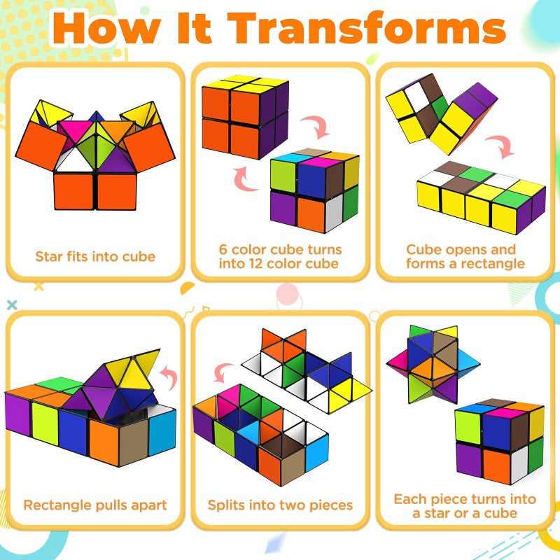 Euclidean Cube Star Cube Magic Cube Set, 2 in 1 Yoshimoto Cube for Kids and Adults, Toy for Boys and Girls Ages 8-12 - Image 3