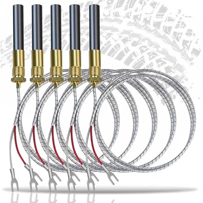 36 INCH THERMOPILE GENERATOR 750MV FIT FOR FIRE GAS STOVES HEAT GLO GAS STOVES OVEN WATER HEATER FRYING FURNACE GAS FIREPLACE THERMOPILE REPLACEMENT (5PCS THERMOPILE) - Image 1