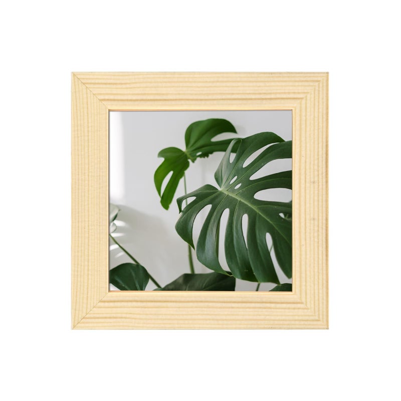 Egofine Egofine 4x4 Picture Frames Made of Solid Wood Covered by Plexiglass Display 4x4 for Table Top Display and Wall Mounting Photo Frame  Natural Wood  - Image 1