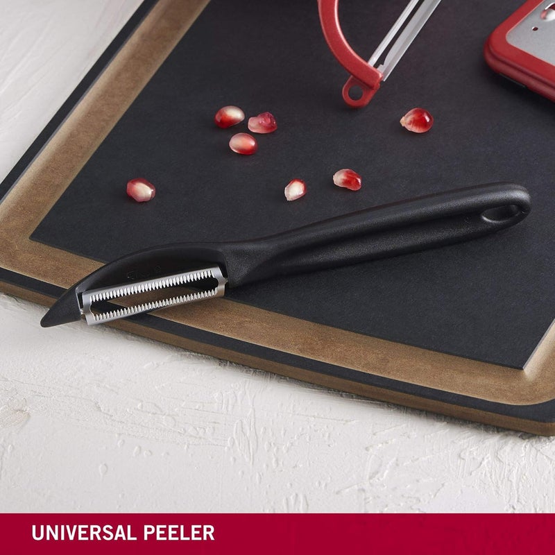 Victorinox طقم سكاكين مطبخ سويسري كلاسيكي من فيكتورينوكس مصنوع من الفولاذ المقاوم للصدأ 2 قطعة حافة متموجة 11 سم وقشارة عالمية أدوات ومستلزمات المطبخ CB7607533 - Image 4