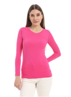 Round Neck Slip On Fuchsia Basic Top_Fuchsia