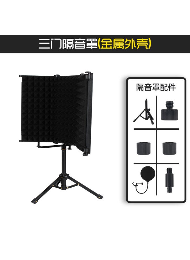 غطاء مايكروفون جيي ساوند أوليشن، مايكروفون تسجيل استوديو، مايكروفون لايف، تقليل الضوضاء، إسفنج ممتص للصوت مضاد للانفجار، واقي رياح بثلاثة أبواب وخمسة أبواب - Image 1